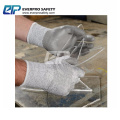 Anti Cut Level 5 HPPE Liner PU Coated Glass Work Glove